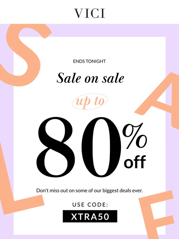 Vici Email Newsletters Shop Sales, Discounts, and Coupon Codes