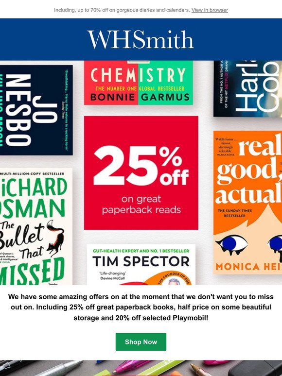 25% off Paperbacks, plus other offers!