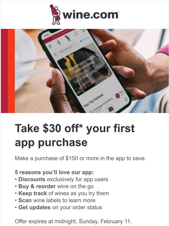 Get the app, take $30 off your order!