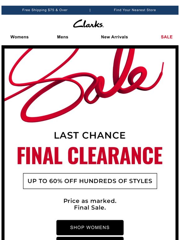 LAST CHANCE: CLEARANCE starting at $44.99