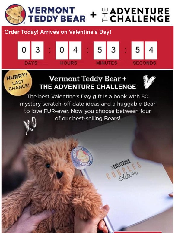 Last Chance For This V-Day Exclusive! A Book + A Bear