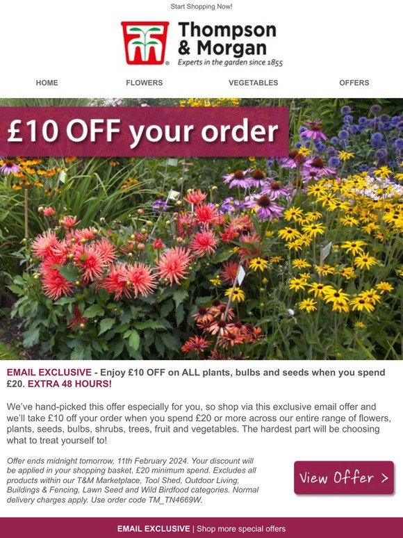 £10 OFF your order! EXTRA 48 HOURS!