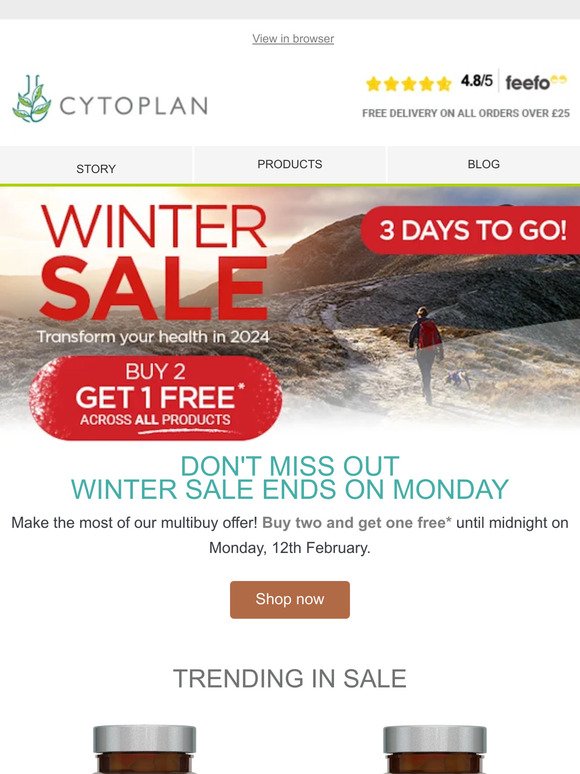 3 days to go! Don't miss out on our winter sale