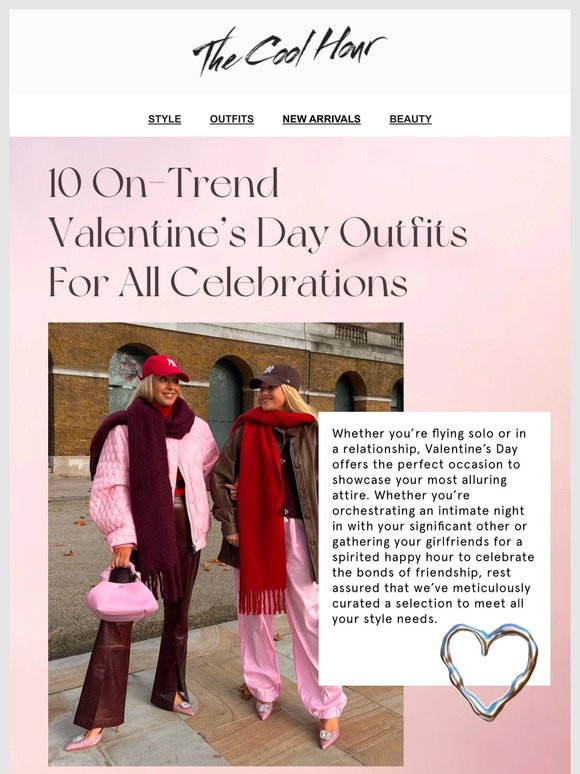 10 On-Trend Valentine’s Day Outfits For All Celebrations ❤️