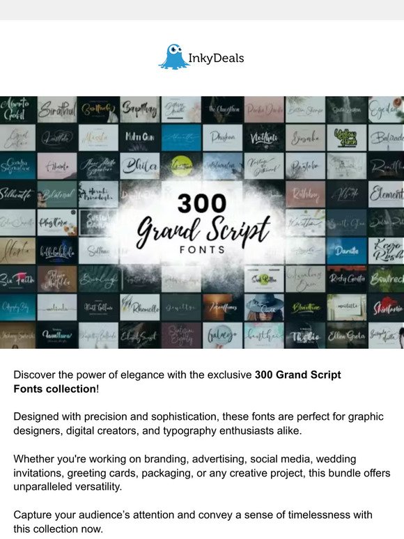 300 Grand Fonts Inside!