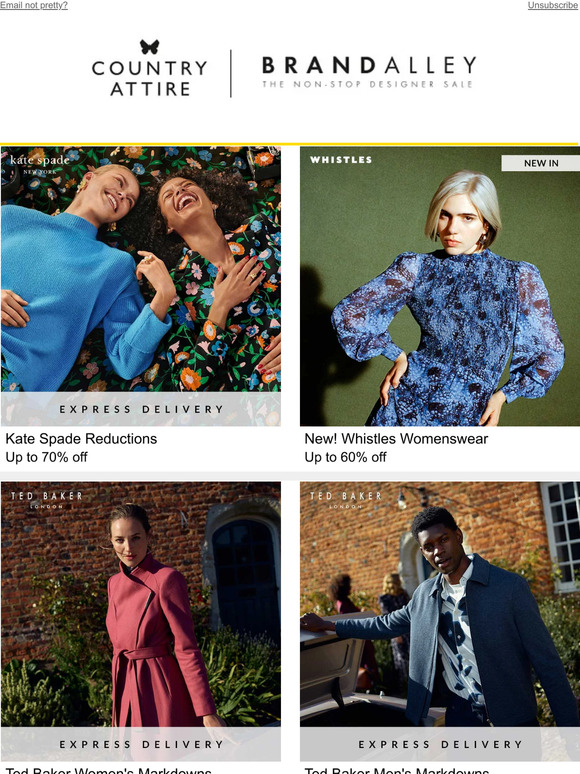 Kate Spade, Ted Baker, Whistles, Hackett and Boss