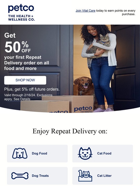 50% off food for your pet