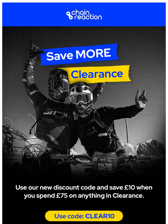 Discount code for HUGE Clearance saving
