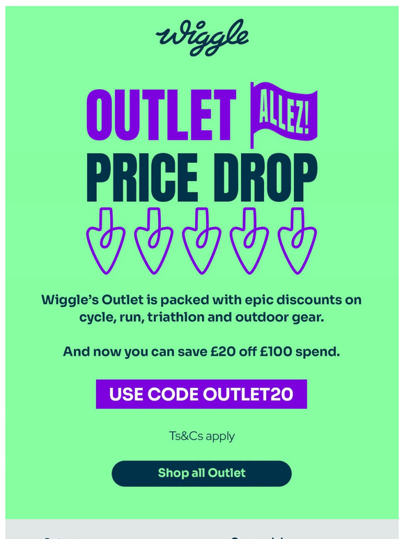 £20 off when you spend £100 in Outlet