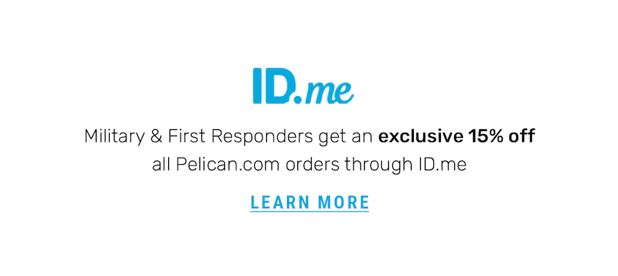 Military and First Responders Save 15% off all Pelican.com orders through ID.me