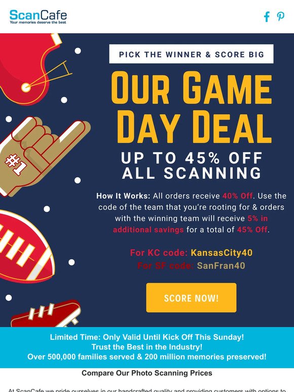 🏈🏈🏈 Only 12 Hours Until Kick Off - Act Now & Score Up To 45% Savings With Our Game Day Deal! 🏈🏈🏈