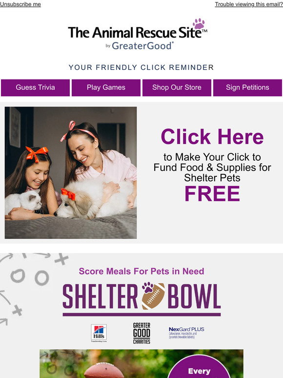 The Animal Rescue Site: Help Shelter Pets With a Click 💜 🐾 | Milled