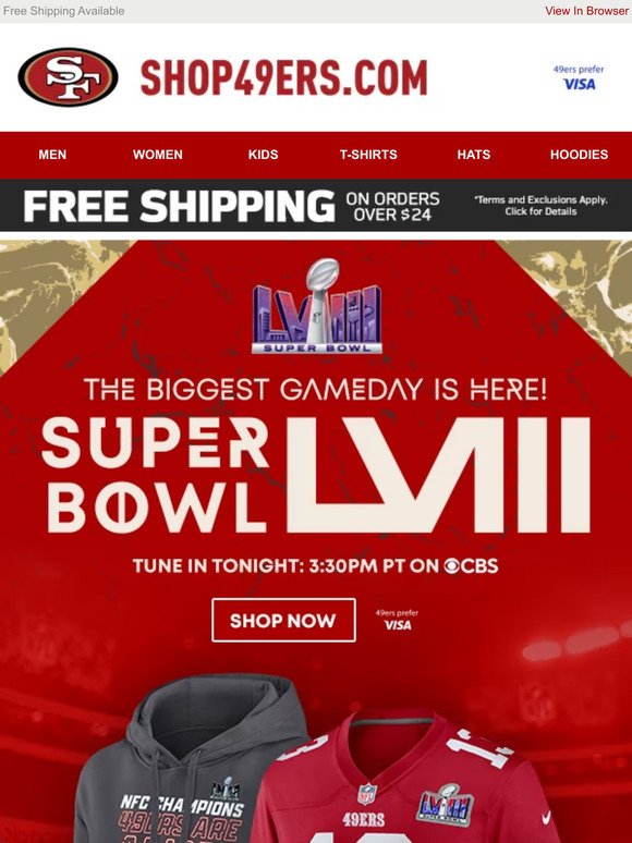 Super Bowl Sunday! Shop Official Styles Before Kickoff