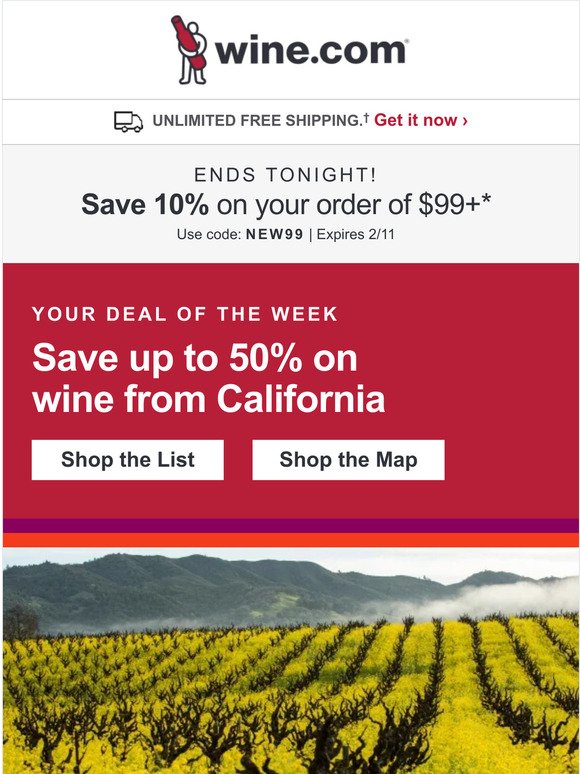 SALE! Score BIG on wines from California