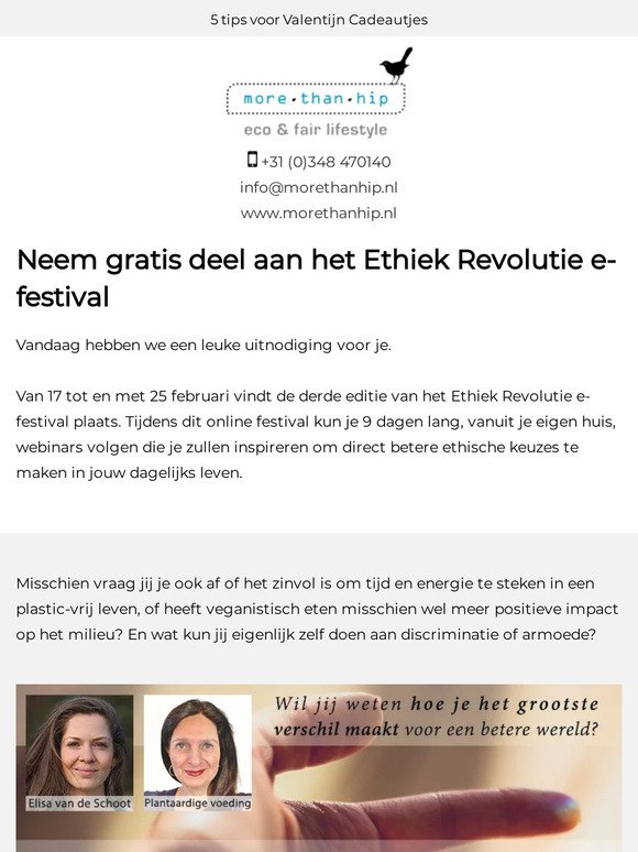 Gratis kaartje voor het Ethiek Revolutie e-festival