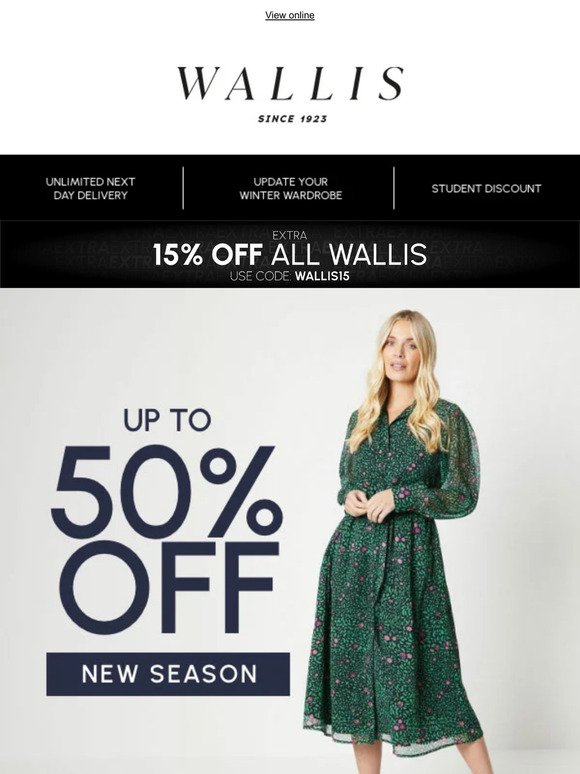 Shop till you drop with up to 50% off new season