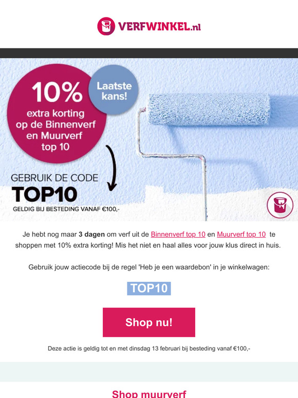 Nog maar 3 dagen om jouw kortingscode te gebruiken!