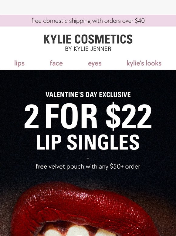 V-DAY EXCLUSIVE: 2 for $22 lip singles 💘