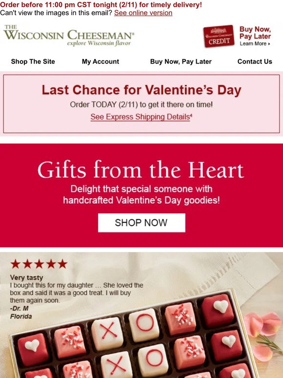 Last Chance for Valentine’s Day