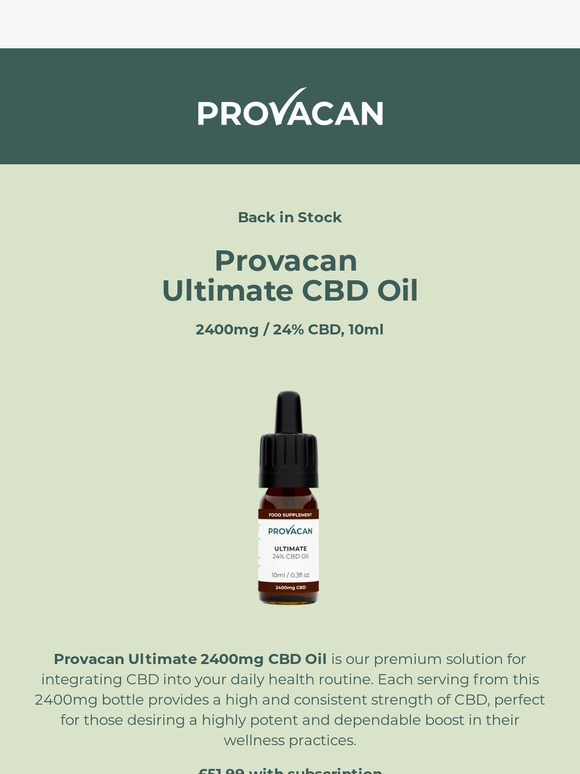 BACK IN STOCK: Ultimate CBD Oil ⭐