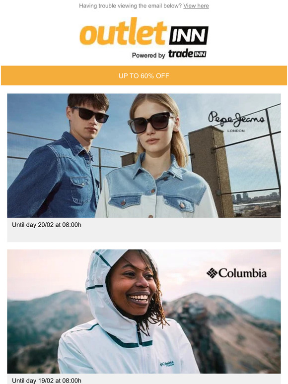 The Columbia online store on Snowinn