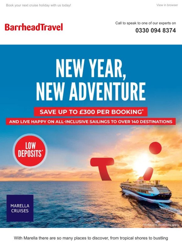 Unbeatable all-inclusive cruises | Save up to £300 & secure with low deposits