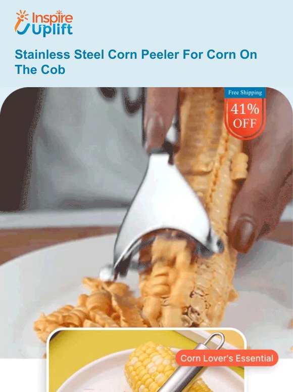 Effortlessly Peel Corn with Stainless Steel Tool!