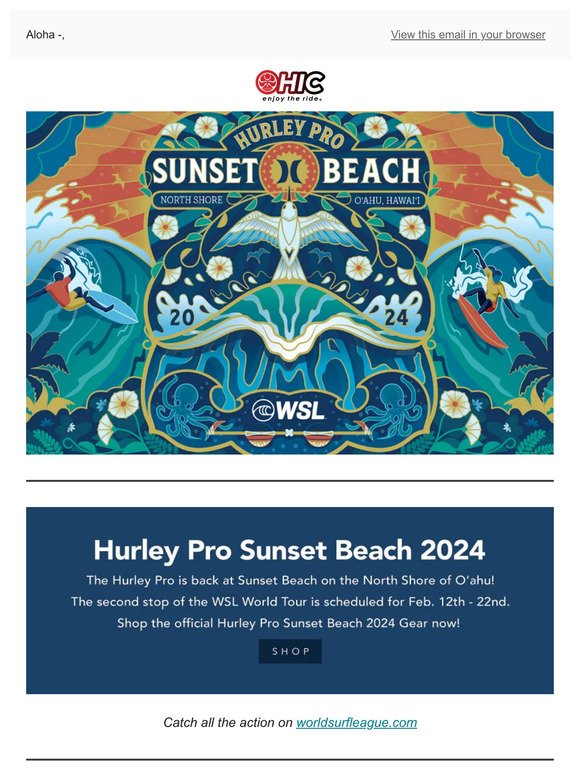 Hurley Pro Sunset Beach 2024 Gear Is Here!