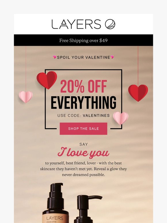 ❤️ Spoil your Valentine with 20% OFF EVERYTHING