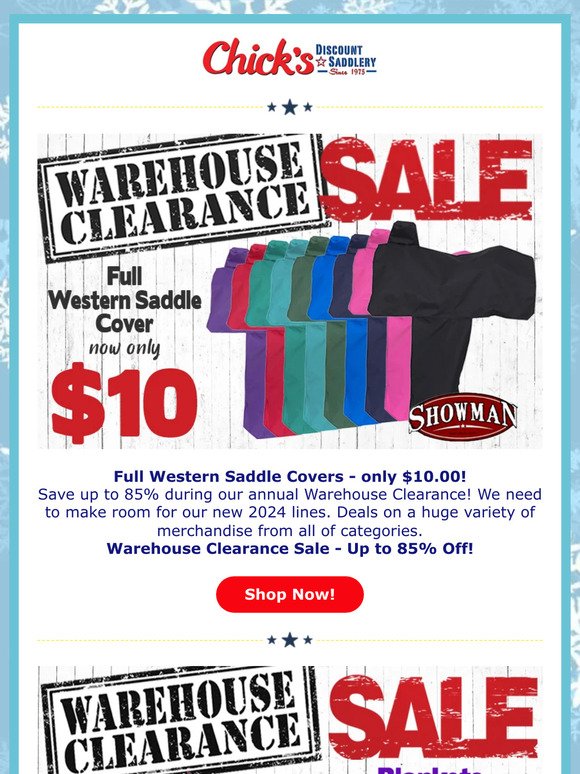 Saddle Covers $10 - Warehouse Clearance 🤠