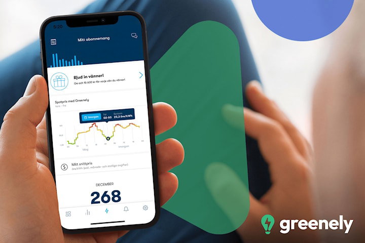 Rabattkod hos Greenely - 6 öre/kWh + 12 månader gratis månadskostnad