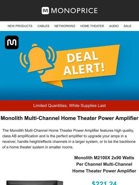 ⚡ DEAL ALERT ⚡ Monolith Multi‑Channel Home Theater Power Amplifiers Up to 47% OFF