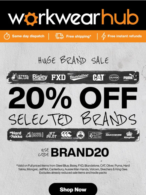 20% Off Selected Brands