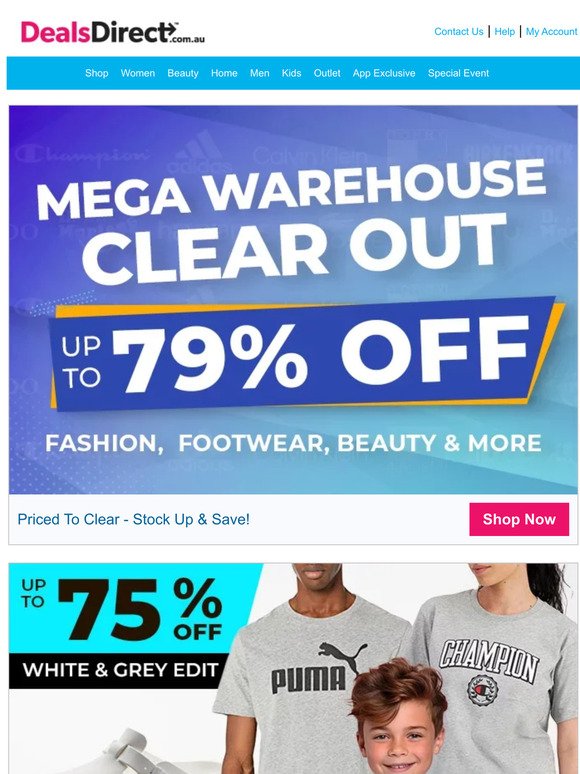 RUN! 🏃 Mega Warehouse Clear Out Up To 79% Off