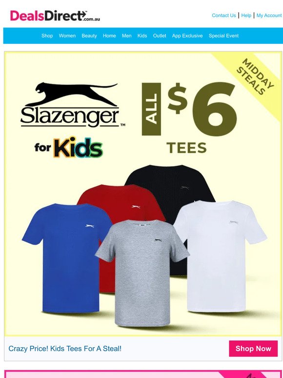 Hurry! $6 Slazenger Kids Tees | $10 Mascaras - Flying Out The Door!
