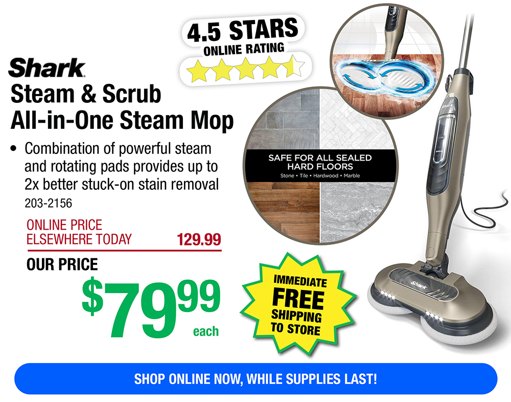 Menards Shark® Steam & Scrub AllinOne Steam Mop ONLY 79.99! Milled
