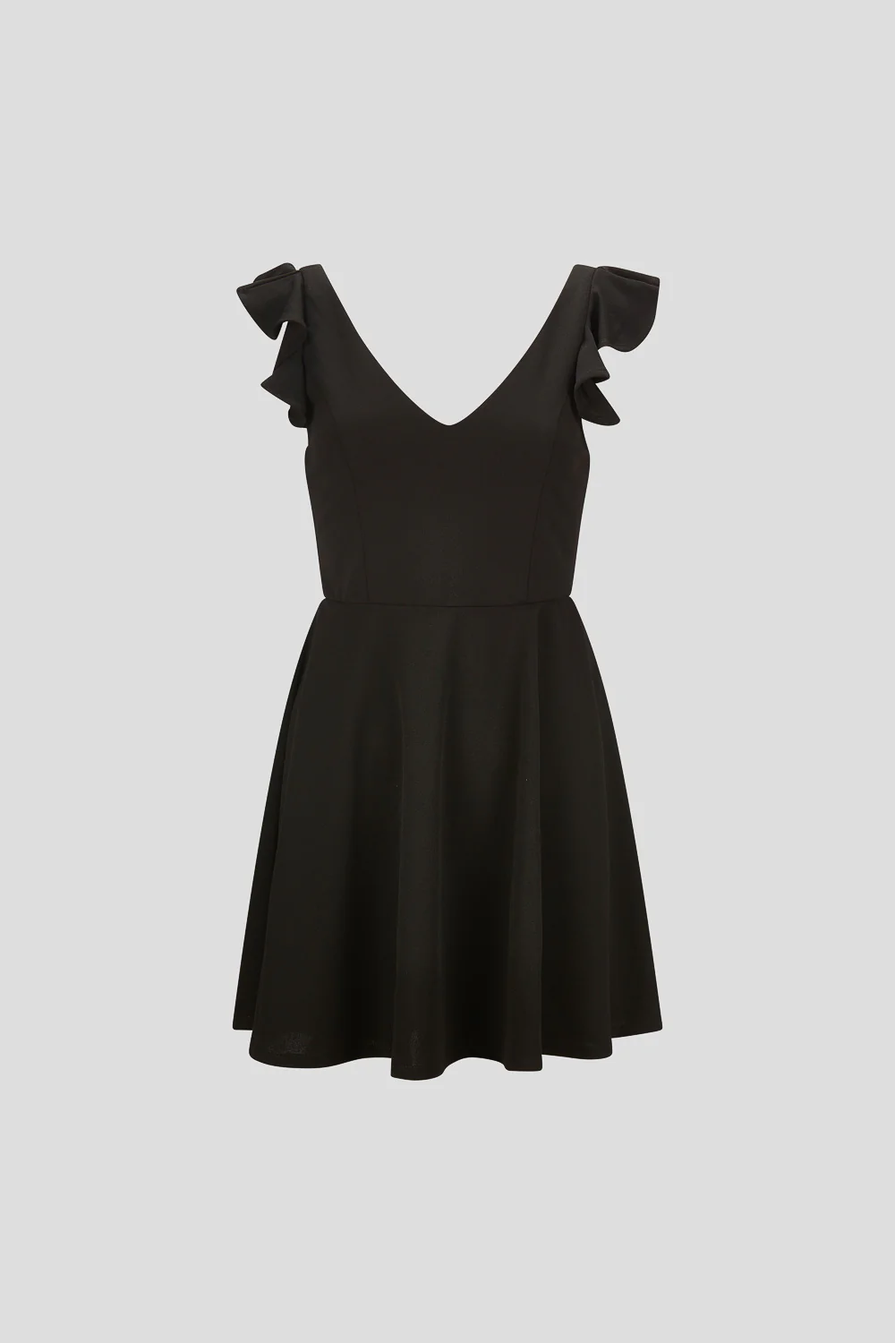 Image of Black Flutter Sleeve Dress