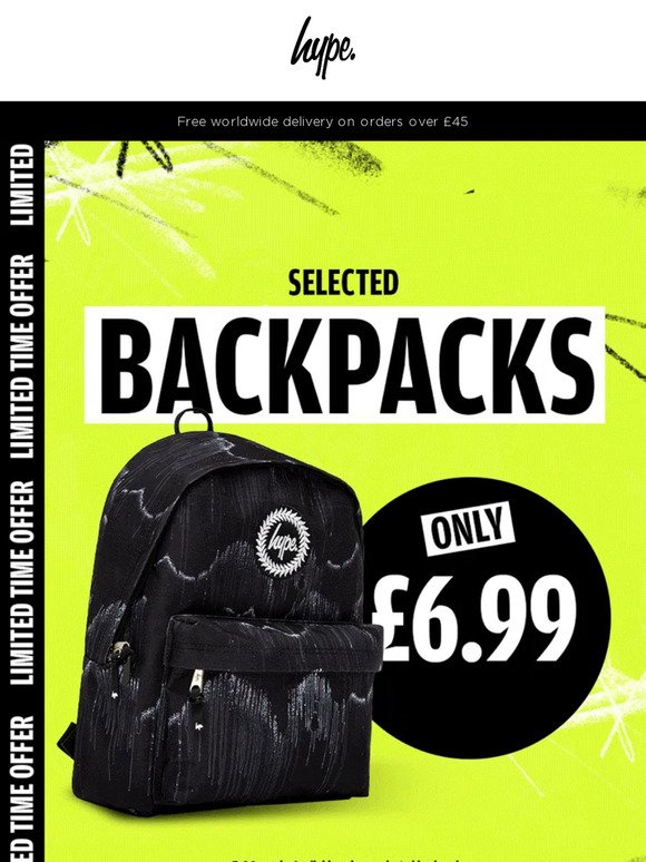 📣 You won't believe this! Backpacks only for £6.99 🚨 Shop Now!