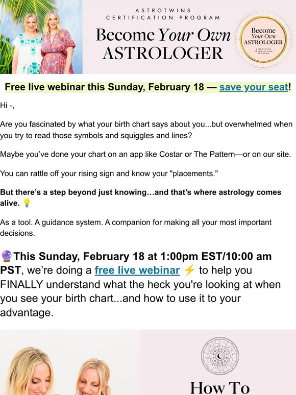 The AstroTwins: ⭐️Free webinar! Learn to read your birth chart (and