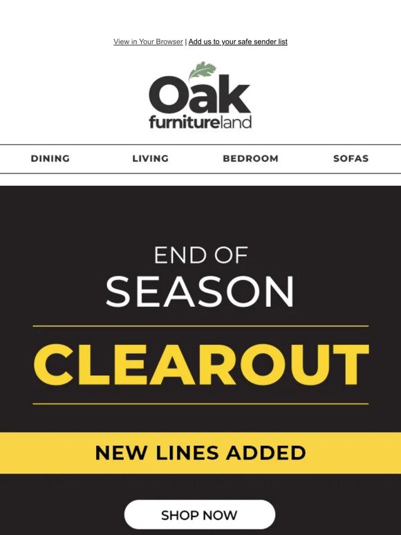 Time to shop our End of Season Clearout