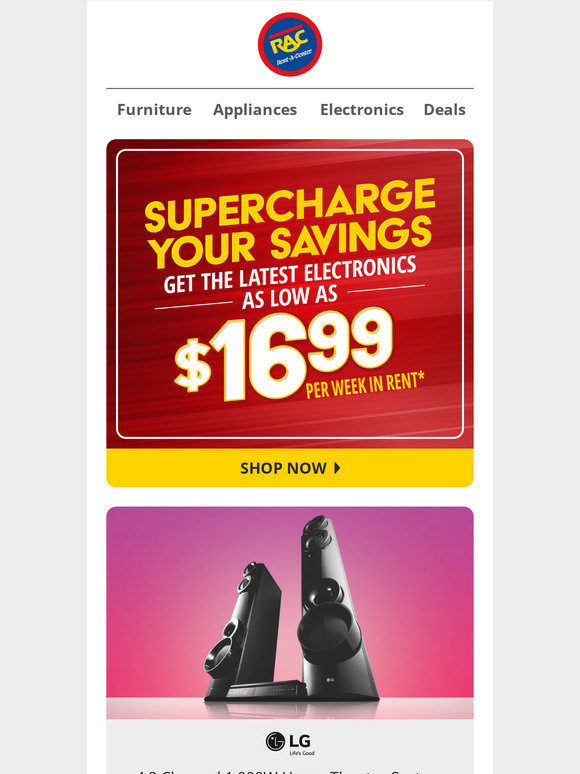 RentACenter WHOA! LG Electronics Start At 16.99 Per Week In Rent 🤯