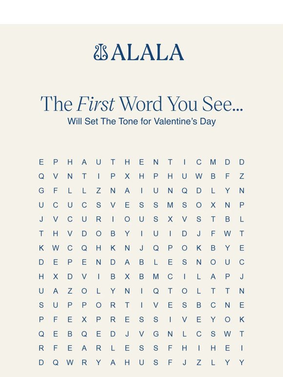 The First Word You See…