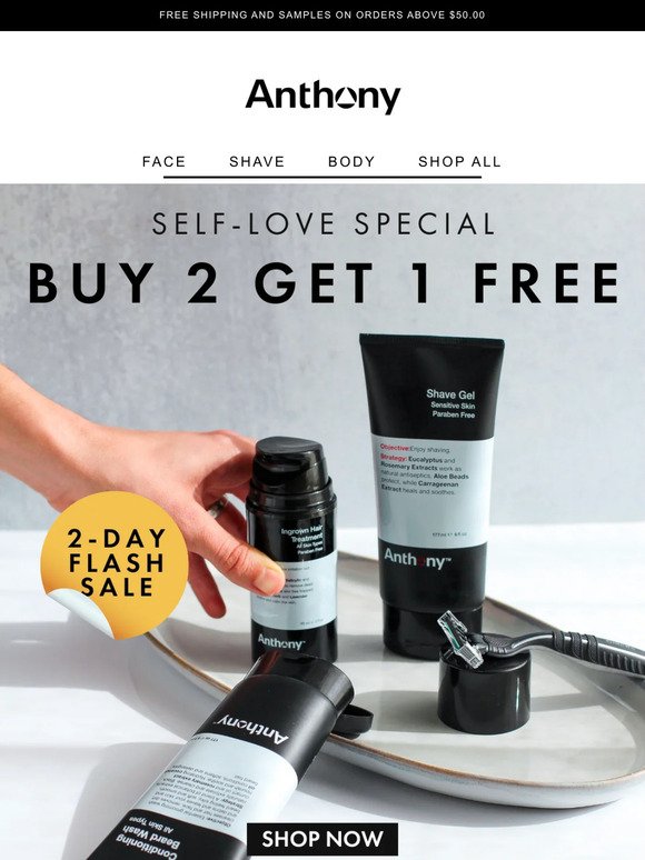 Flash Sale: Buy 2 Get 1 FREE ❤️