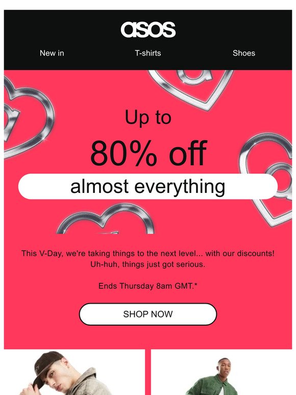 Up to 80% off almost everything ❤️‍🔥