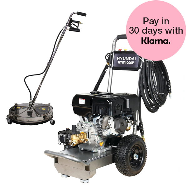 Hyundai 4000psi 420cc 15L/min Petrol Pressure Washer & 24" Flat Surface Cleaner | HYW4000P + 85.403.010