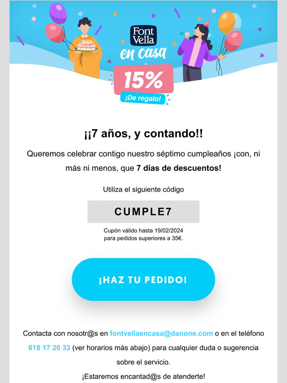 Celebra nuestro cumpleaños con 7 días de descuentos  🎉💧