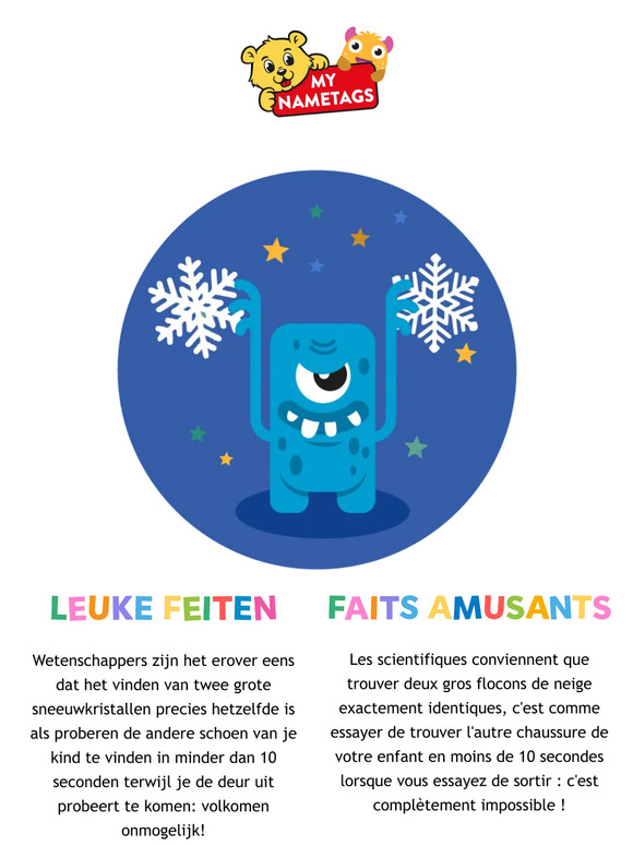 Waarschuwing: Monster (labels) hierin! | Attention : Monstre (étiquettes) à l'intérieur !