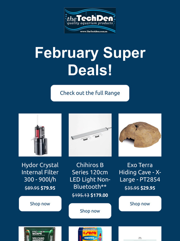 Huge range of February Specials, Reduce to Clear and NEW products!