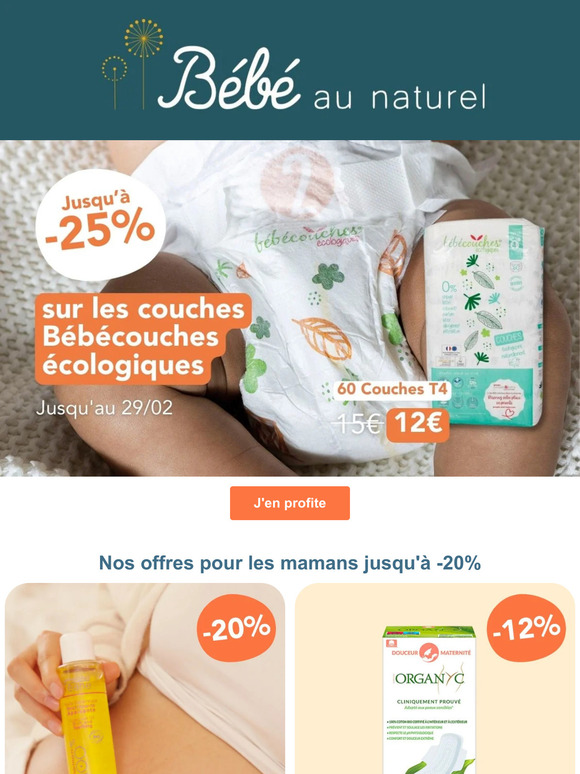 -25% sur Bébécouches écologiques 😍
