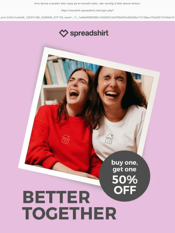 💕 For love: 50% off your second item!